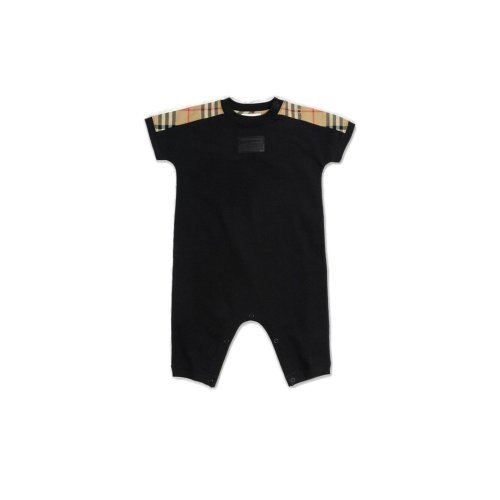 Burberry Kids Logo Patch Checked Jumpsuit