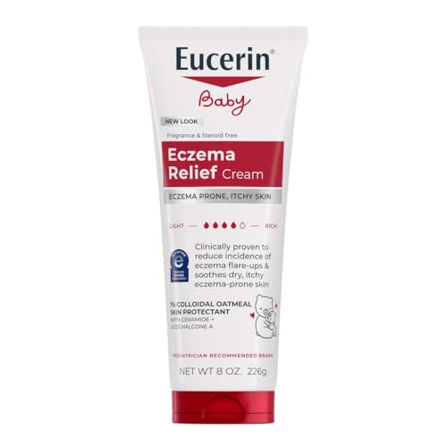 Eucerin Baby Eczema Relief Body Cream, Fragrance Free Baby Eczema Cream with Colloidal Oatmeal, Ceramide-3 and Licorice Root Extract, 8 Oz Tube