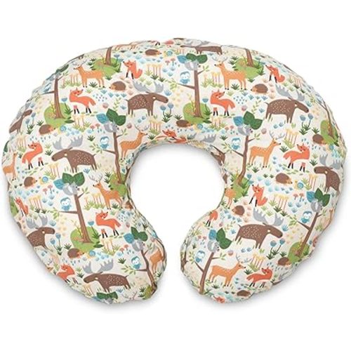Boppy Nursing Pillow Cover Original | Earth Tone Woodland | Cotton Blend Fabric | Fits Boppy Bare Naked, Original and Luxe Breastfeeding Pillow | Awake Time Only 1 Count (Pack of 1)