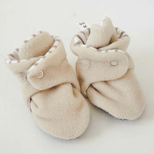 Organic Fleece Booties - Beige