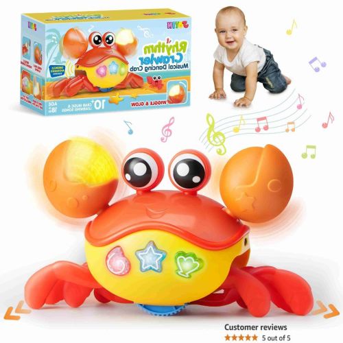 Joyfy Crawling Crab Baby Toy Fantastic Infant Sensory Tummy time Toys Babies boy Girl Learning Crawl 3-6 6-12 Walking Toddler Gifts 36 Months Old