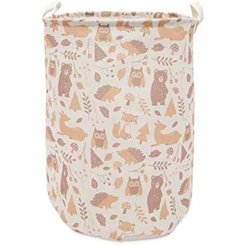 Okuna Outpost Collapsible Canvas Laundry Basket With Handles, Clothes Storage Closet Nursery Hamper For Bathroom & Bedroom