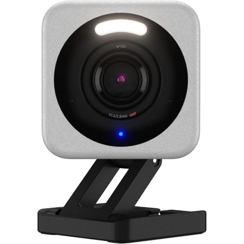 WYZE Cam v4, 2.5K HD WiFi Smart Home Security Camera, Indoor/Outdoor, Pet/Baby Monitor, Motion Activated Spotlight/Siren, Color Night Vision, 2-Way Audio, Works with Alexa & Google, Wired, Grey