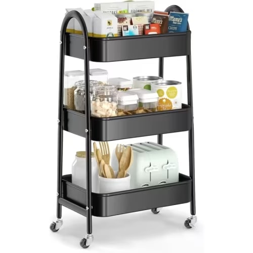 metal rolling cart multi functional storage cart handle - Temu
