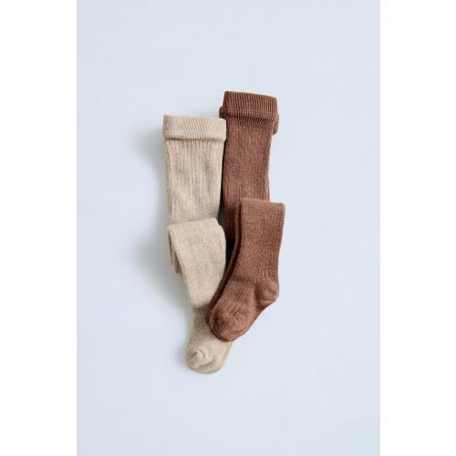 TWO-PACK BOX OF RIBBED TIGHTS - Light beige | ZARA United States