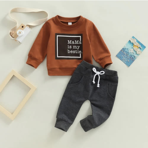 Mama is My Bestie Outfit Set for Baby & Toddler Boys & Girls – Bitsy Bug Boutique