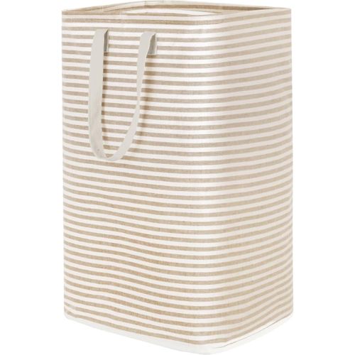 Lifewit Laundry Hamper Large Collapsible Laundry Basket, Freestanding Waterproof Clothes Hamper Storage with Easy Carry Handles for Clothes in Bedroom Bathroom College Dorm for Adults,Beige, 80L