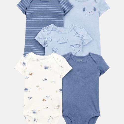 Baby Boy 5-Pack Dog Short-Sleeve Cotton Bodysuits | Carter’s Oshkosh Canada