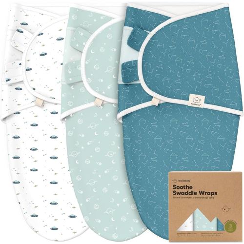 3-Pack Organic Baby Swaddle Sleep Sacks - Swaddles for Newborns, Infant 0-3 Months, Baby Girls, Boys, Soft & Snug Newborn Sleep Sack, Nursery Swaddling Blankets (Galaxy)