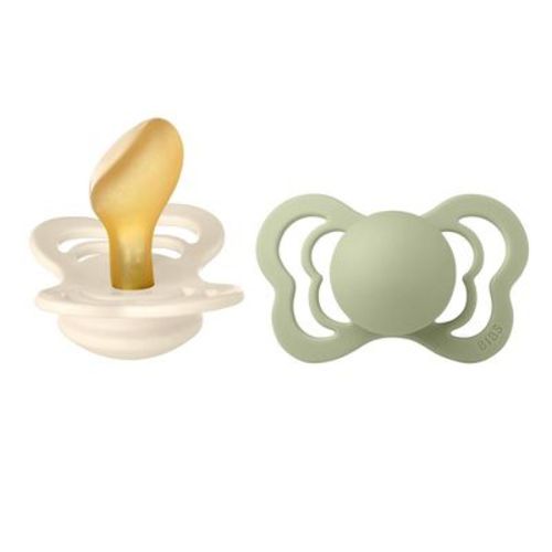 Bibs Couture Latex Pacifier - Size 1 - Ivory/sage - 2pk