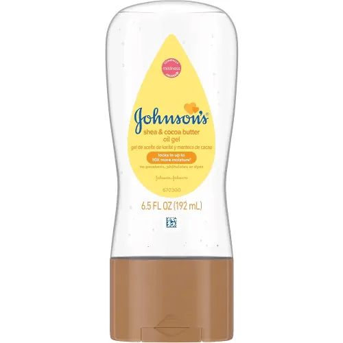 Johnson's Baby Oil Gel, Moisturizing Baby Massage Mineral Oil Enriched with Shea & Cocoa Butter, Dry Skin Relief for Babies, Kids & Adults, Nourishing & Gentle on Delicate Skin, 6.5 fl. oz, 6 Pack