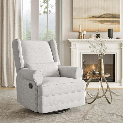 Superjoe Reclining Nursery Baby Gliding Swivel Chair for Living Room, Gray