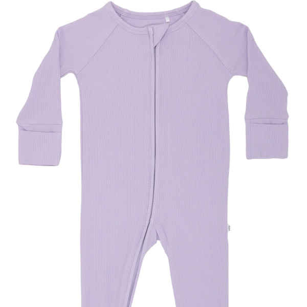 Lavender Small Ribbed Zip Romper