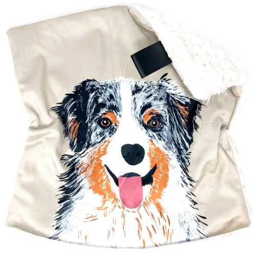 Lovey: Blue Merle Australian Shepherd Dog Friendliest Face. Lovey. Aussie Lovey. Dog Lovey. Lovie. Minky Lovey. Lovey for Babies. Baby Gift.