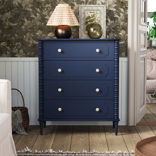 Latitude Run® Drawer Dresser, 32 inch Wide Dresser for Bedroom, Modern Wood Chest of Drawers, Turned Legs Nightstand with Drawers for Dorms, Hallway, Entryway | Wayfair