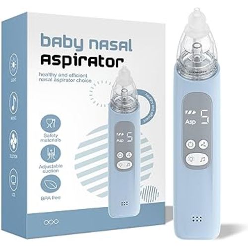 X-Bosak Baby Nasal Aspirator, Electric Nose Sucker with 5 Levels Suction, Soothing Light & Nursery Rhymes