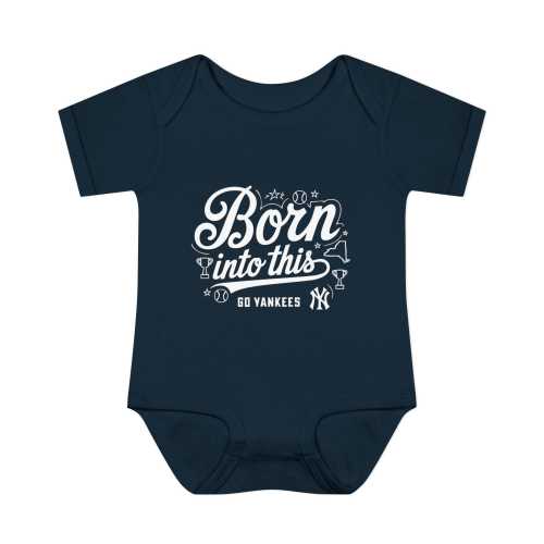 Custom NY Yankees Baseball Baby Bodysuit - Can Personalize With Name & Number