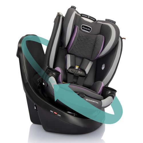 Evenflo Revolve360 Slim 2-in-1 Rotational Car Seat with Quick Clean Cover - Sutton Purple