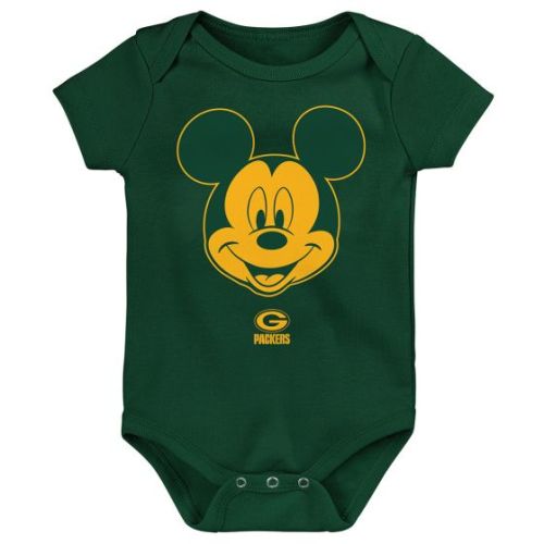 6-9M Green Bay Packers Newborn Mickey Mouse Head Bodysuit at the Packers Pro Shop