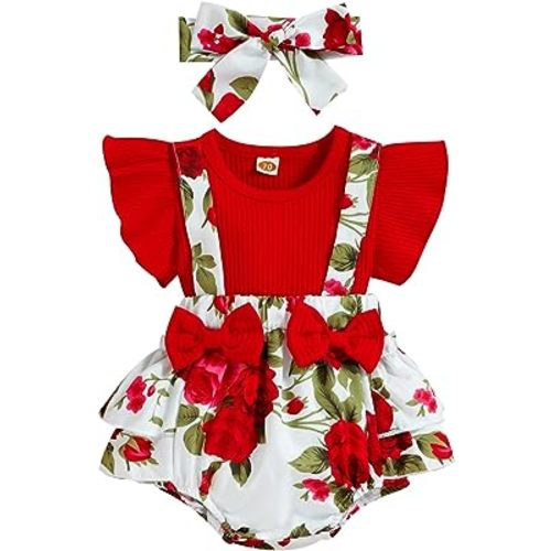 Mubineo Baby Girl Summer Clothes Outfits Sleeveless Lace Floral Romper Dress Newborn Outfit