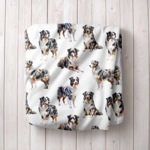 Australian Shepherd Baby Swaddle Blanket, Baby Gift, Dog Nursery, Puppy Nursery, Dog Mom, Dog Mom Gift, Australian Shepherd Sherpa Throw