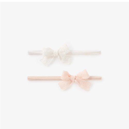 Eyelet Lace Bow Headband 2 Pk – Elegant Baby