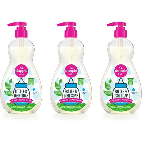 Amazon.com: Dapple Baby Bottle Soap, Hypoallergenic Dish Soap for Baby Bottles, Powered by Plants, 1 Pump Included, Packaging May Vary, Fragrance Free, 16.9 Fl Oz (Pack of 3) : Baby