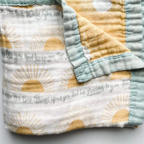 The Blessing Luxury Double Sided Muslin Blanket – The Little Rose Shop