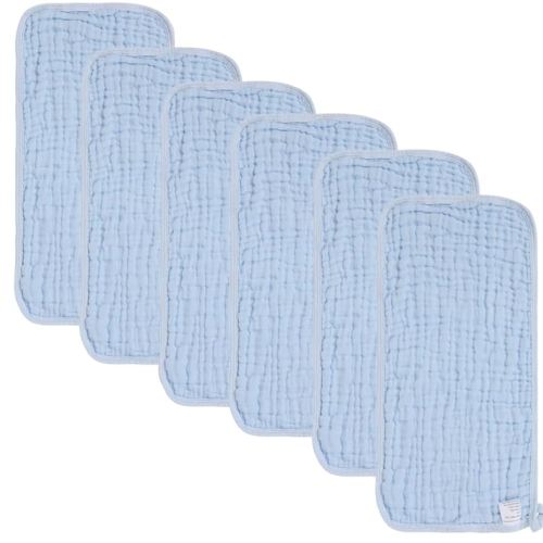 Baby Burp Cloths Muslin Washcloths 6Pack - Muslin Burp Cloths Large 20''x10'' Extra Soft Absorbent Baby Burp Rags for Newborn 100% Cotton for Boys Girls Gift 6 Layers Machine Washable