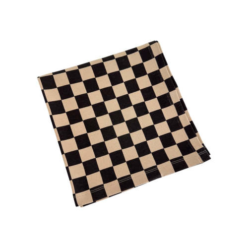 Tiramisu/Black Checkerboard / Organic Swaddle
