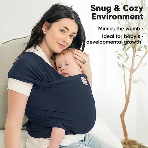 KeaBabies Baby Wrap Carrier - All in 1 Original Breathable Baby Sling, Lightweight,Hands Free Baby Carrier Sling, Baby Carrier Wrap, Baby Carriers for Newborn, Infant, Baby Wraps Carrier (Midnight) - One Size (Pack of 1)