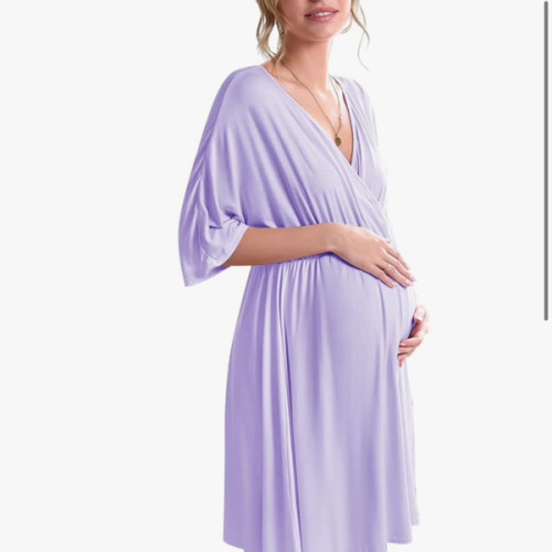 Ekouaer 3 in 1 Labor/Delivery/Hospital Gown Maternity Dress Nursing Nightgown Sleepwear for Breastfeeding