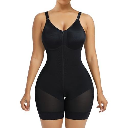 YIANNA Fajas Colombianas Postpartum Shapewear for Women Tummy Control Butt Lifter Body Shaper with Zipper Crotch