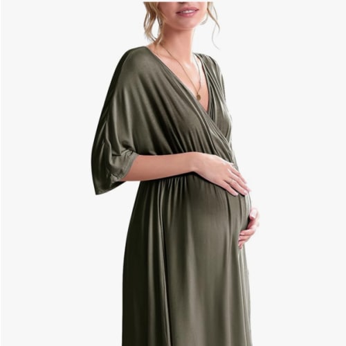 Ekouaer 3 in 1 Labor/Delivery/Hospital Gown Maternity Dress Nursing Nightgown Sleepwear for Breastfeeding