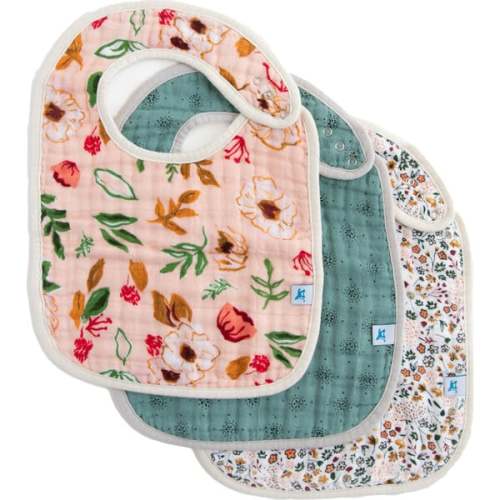 Cotton Muslin Classic Bib 3 Pack, Vintage Floral - Little Unicorn | Maisonette