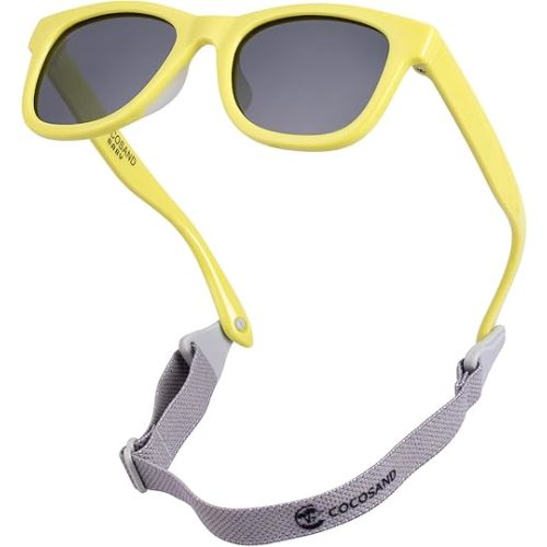 COCOSAND Flexible Baby Sunglasses with Strap Polarized UV Protection for Toddler Infant Newborn Boy Girl Age 0-24 Months