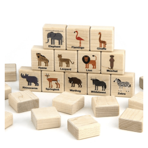 African Safari Animals Wooden Matching Game