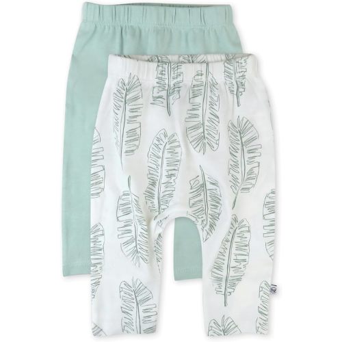 HonestBaby Multipack Harem Pants Roomy Fit Pull on Bottoms 100% Organic Cotton for Infant Baby Boys, Girls, Unisex