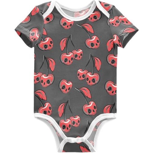 Ollabaky Unisex Baby Bodysuits Short Sleeve Cotton Baby Clothes for Girls 0-24 Months