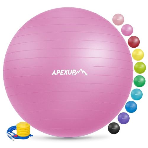 APEXUP Yoga & Pilates Ball - Anti Slip Heavy Duty Gym Ball for Fitness, Balance & Core Workout