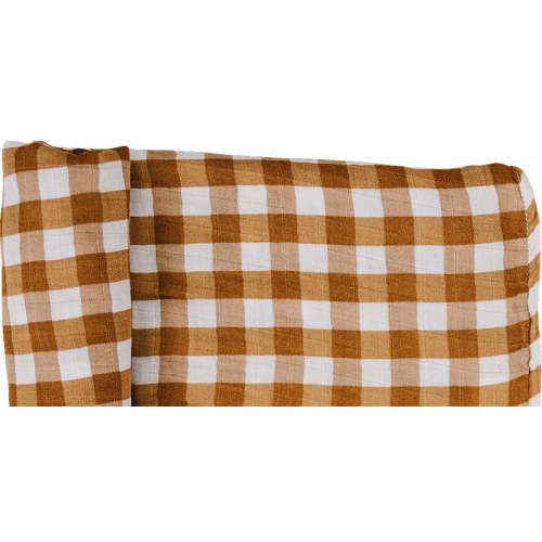 Gingham Muslin Swaddle Blanket