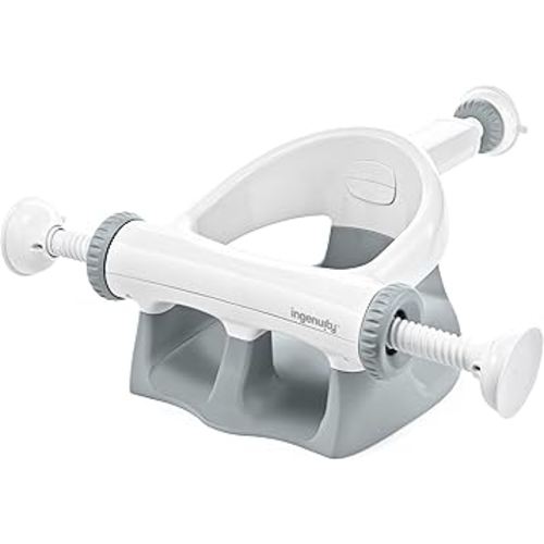 Ingenuity My Bath Seat for Sit-Up Baby Bathing, Sure & Secure Suction Cups, ASTM Safety Tested & Approved, Backrest for Assisted Sitting, Easy Setup & Storage, Gray