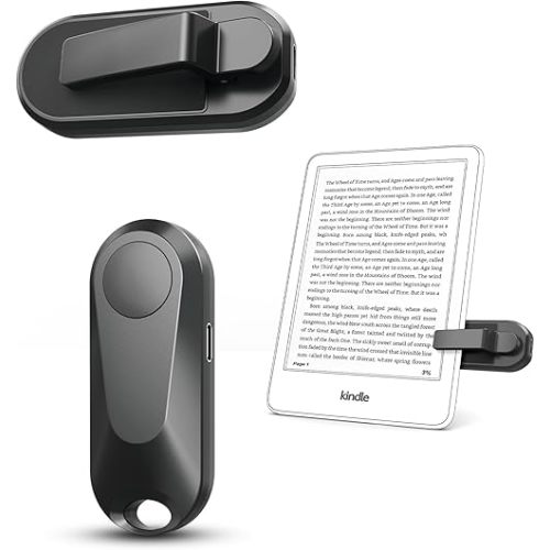 Remote Control Page Turner for Kindle Paperwhite Oasis Kobo eReaders, Camera Camcorder Remote Controls, Page Turner Clicker for ipad Tablets Reading Novels with Wrist Strap Storage Bag