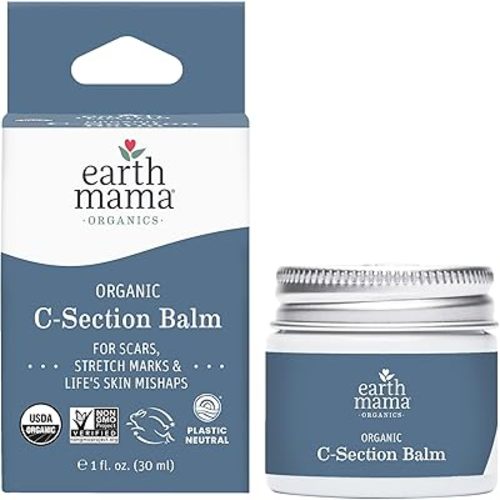 Earth Mama Organic C-Section Balm - 1 oz - USDA Certified Organic Scar Balm for C-Section Recovery