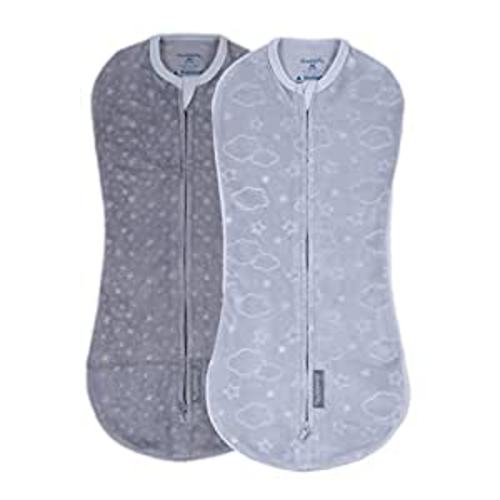 Amazon.com: SwaddleMe by Ingenuity Pod in Velboa - Size Newborn, 0-2 Months, 2-Pack (Clouds & Stars) : Baby