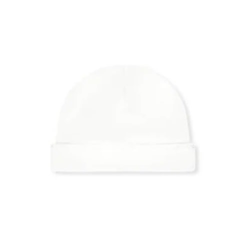 Baby Hat - Park White with Feather Stitching