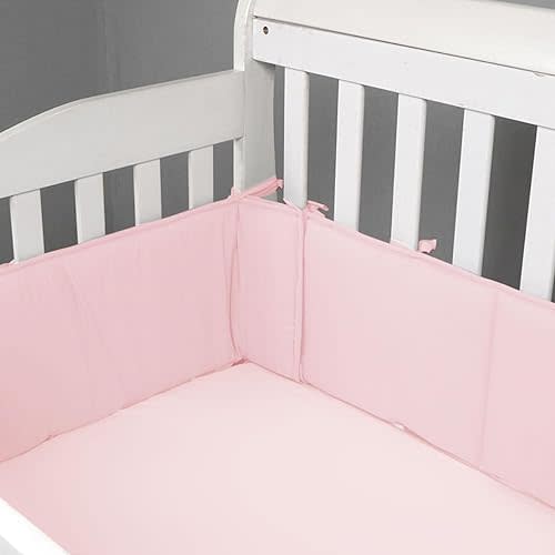 Breathable and Soft 4 in 1 Cushion, Four-Piece Thickened Anti-Collision Pad for Side (White) (Pink)