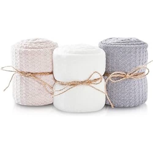 First Landings Newborn Photography Wraps, 3-pack - 16" x 64" Soft Knit Baby Wrap Receiving Blankets - Newborn Photography Props Baby Blankets - Gender Neutral Baby Essentials (Neutral)