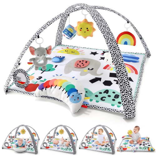 The Peanutshell Elephant-Themed 7-in-1 Activity Play Gym and Playmat for Babies, 7-Piece