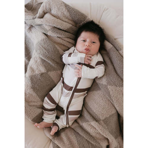 Bamboo Zip Pajamas | Woodland Stripes